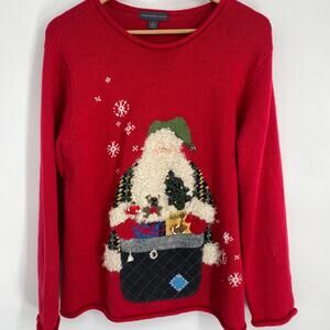 Northern Isles Sweater Women’s Large Red Christmas Santa Holiday Gifts Winter